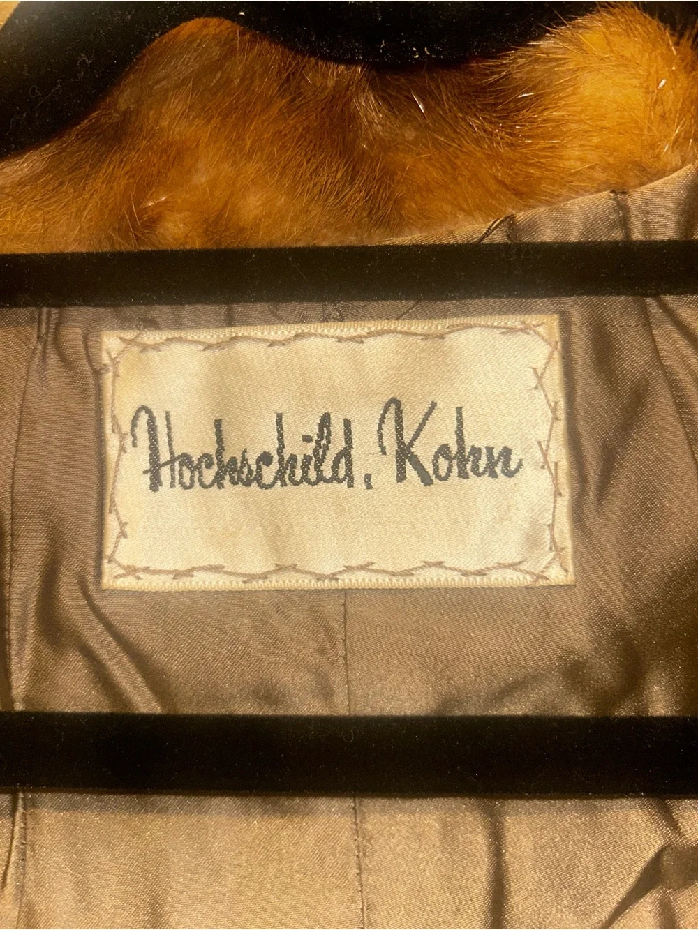 Vintage Schiaparelli Paris Hochschild Kohn Brown Fur Cape Stole Wrap